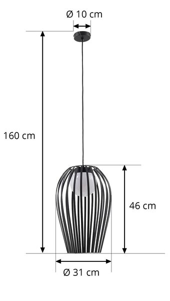 Lampa wisząca zewnętrzna Lucande Marrin, czarna, metalowa, Ø 31 cm Marrin Lucande, możliwość ściemniania, czarny, salon / jadalnia, metal, nowoczesny