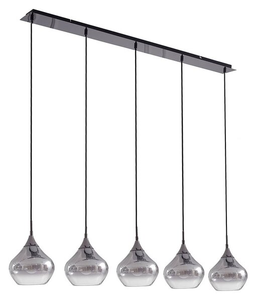Lampa wisząca szklana Jarven Lucande, możliwość ściemniania, aluminiowy / szary / cynkowy, salon / jadalnia, szkło, nowoczesny