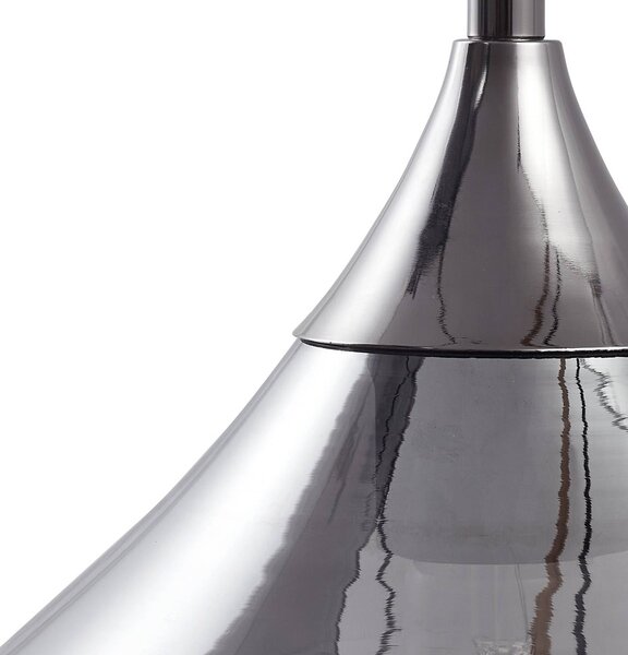 Lampa wisząca szklana Jarven Lucande, możliwość ściemniania, aluminiowy / szary / cynkowy, salon / jadalnia, szkło, nowoczesny