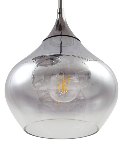 Lampa wisząca szklana Jarven Lucande, możliwość ściemniania, aluminiowy / szary / cynkowy, salon / jadalnia, szkło, nowoczesny