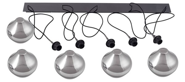 Lampa wisząca szklana Jarven Lucande, możliwość ściemniania, aluminiowy / szary / cynkowy, salon / jadalnia, szkło, nowoczesny