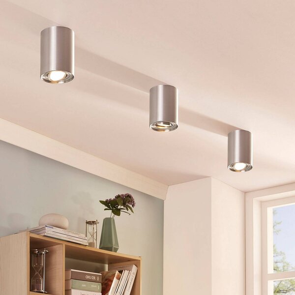 Lampa sufitowa Jolina Arcchio, możliwość ściemniania, aluminiowy / szary / cynkowy, przedpokój, aluminium, nowoczesny