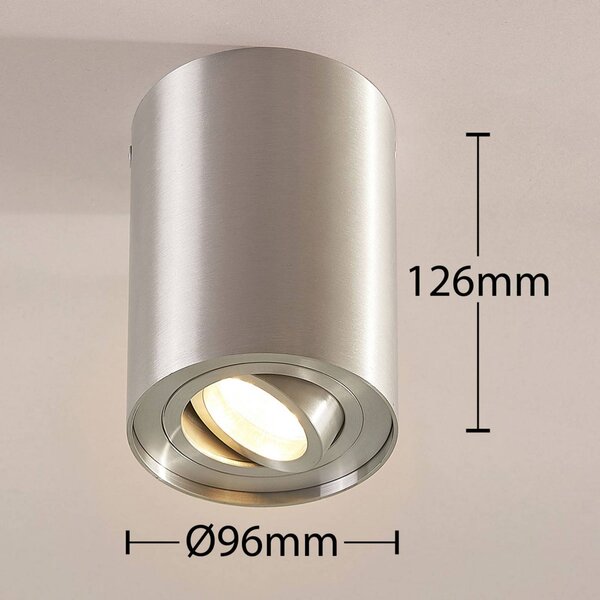Lampa sufitowa Jolina Arcchio, możliwość ściemniania, aluminiowy / szary / cynkowy, przedpokój, aluminium, nowoczesny