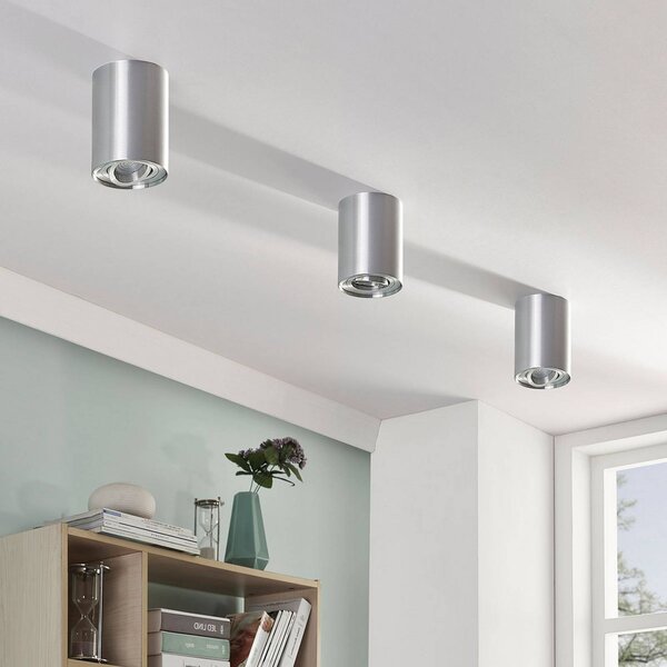 Lampa sufitowa Jolina Arcchio, możliwość ściemniania, aluminiowy / szary / cynkowy, przedpokój, aluminium, nowoczesny
