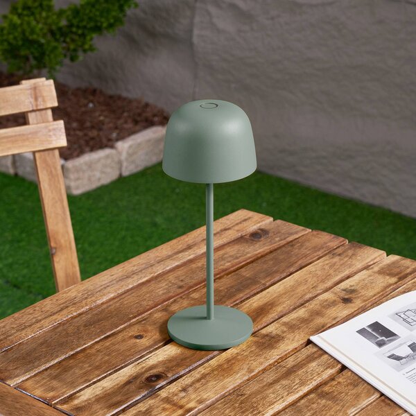 Lindby Lampa stołowa LED Arietty, zielona, ściemniana, IP65 Arietty Lindby, możliwość ściemniania, zielony, salon / jadalnia, aluminium, nowoczesny
