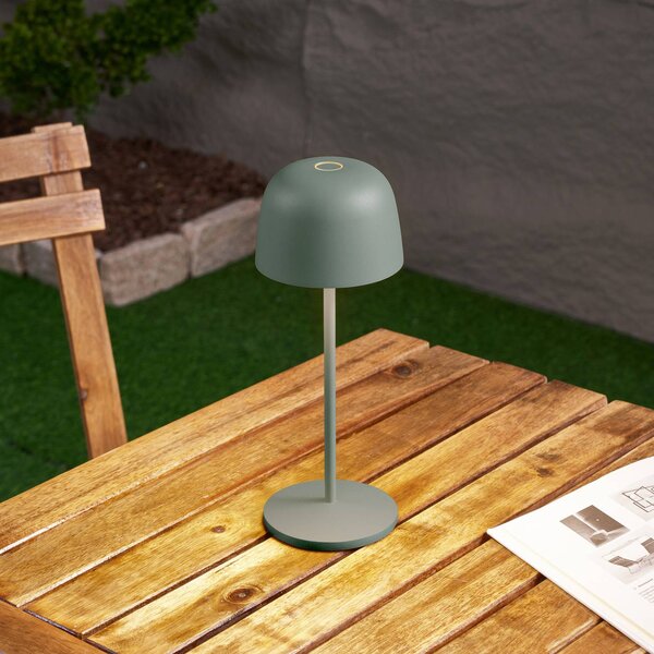 Lindby Lampa stołowa LED Arietty, zielona, ściemniana, IP65 Arietty Lindby, możliwość ściemniania, zielony, salon / jadalnia, aluminium, nowoczesny