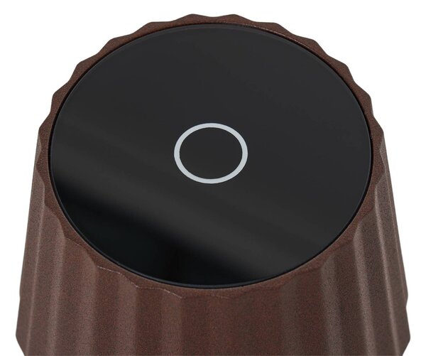 Lindby lampa stołowa LED Esali, rdzawobrązowa, IP65 Esali Lindby, możliwość ściemniania, brązowy / rdzawy, salon / jadalnia, aluminium, nowoczesny