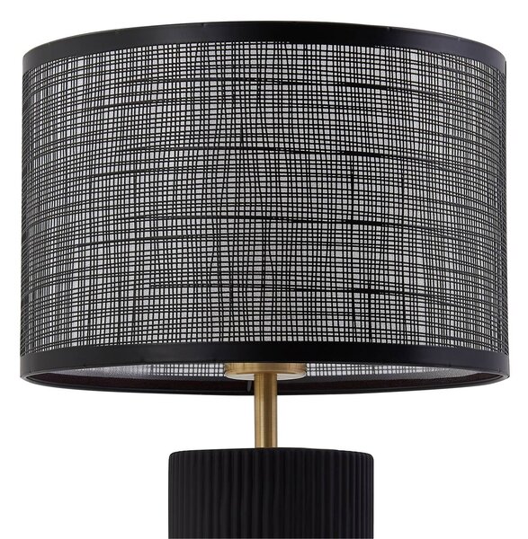 Lampa stołowa Sorscha Lindby, czarny, salon / jadalnia, szkło, nowoczesny