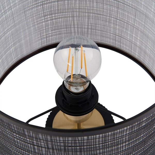 Lampa stołowa Sorscha Lindby, czarny, salon / jadalnia, szkło, nowoczesny