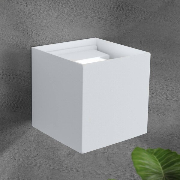 ORION Kinkiet zewnętrzny LED Cube, biały / opal, aluminium, nowoczesny