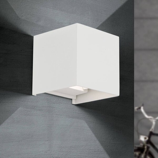 ORION Kinkiet zewnętrzny LED Cube, biały / opal, aluminium, nowoczesny