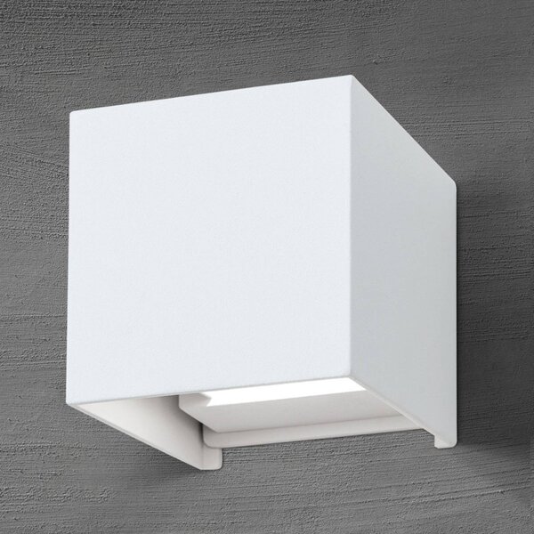 ORION Kinkiet zewnętrzny LED Cube, biały / opal, aluminium, nowoczesny