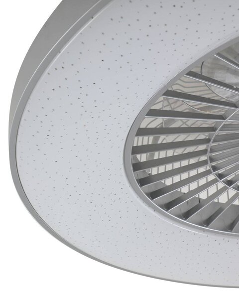 Wentylator sufitowy LED Lindby Smart Paavo, srebrny, cichy, Tuya Paavo Lindby, możliwość ściemniania, aluminiowy / szary / cynkowy, salon / jadalnia, tworzywo sztuczne, nowoczesny
