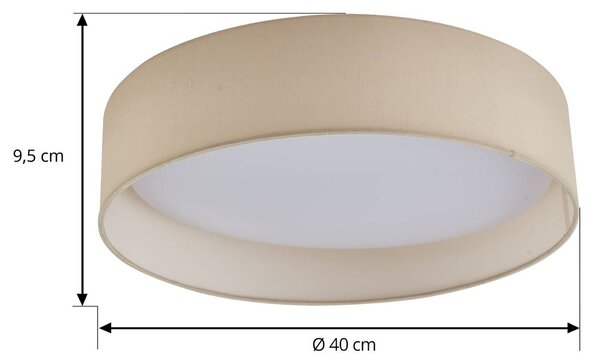 Lampa sufitowa LED Eilif Lindby, kremowy / amber, salon / jadalnia, tkanina / materiał / jedwab, nowoczesny