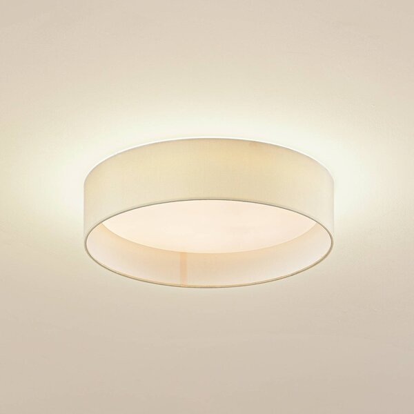 Lampa sufitowa LED Eilif Lindby, kremowy / amber, salon / jadalnia, tkanina / materiał / jedwab, nowoczesny