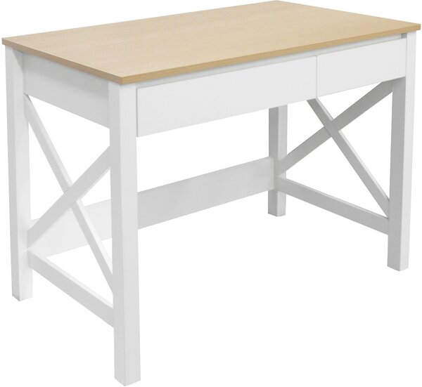 Biało-dębowe biurko w rustykalnym stylu , 100 cm