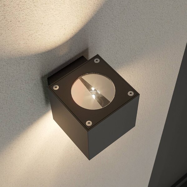 Kinkiet zewnętrzny LED JARNO Lucande, czarny, aluminium, nowoczesny