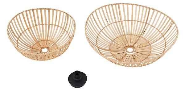 Lampa sufitowa Ilajus Lindby, możliwość ściemniania, jasne drewno, salon / jadalnia, bambus, skandynawski