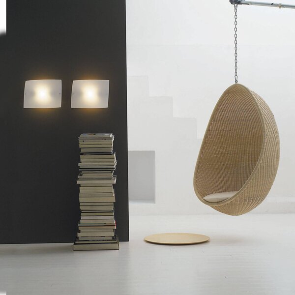 Foscarini Kinkiet designerski Folio, możliwość ściemniania, biały / opal, salon / jadalnia, szkło, design