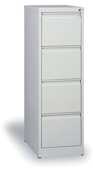 Szafa kartotekowa A4, 4 szuflady, wys. 1320 mm, szara / szara