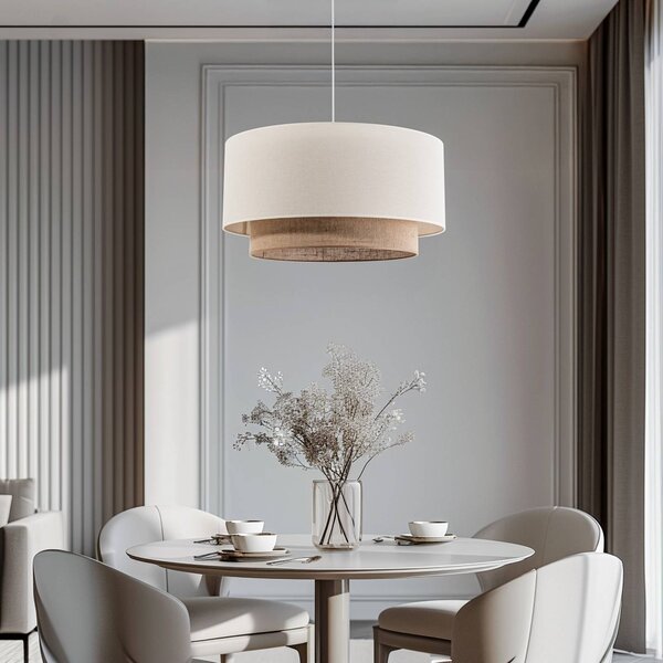 Lampa wisząca Boho Duolla, możliwość ściemniania, biały / opal, sypialnia, metal