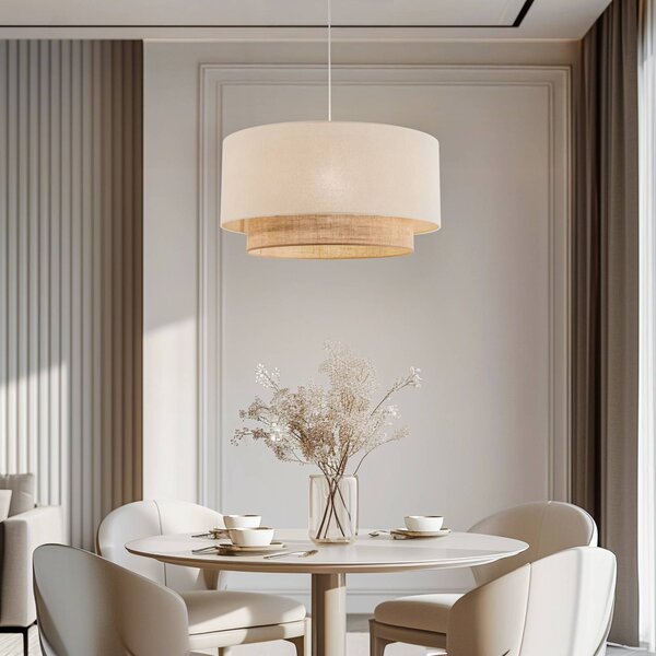 Lampa wisząca Boho Duolla, możliwość ściemniania, biały / opal, sypialnia, metal