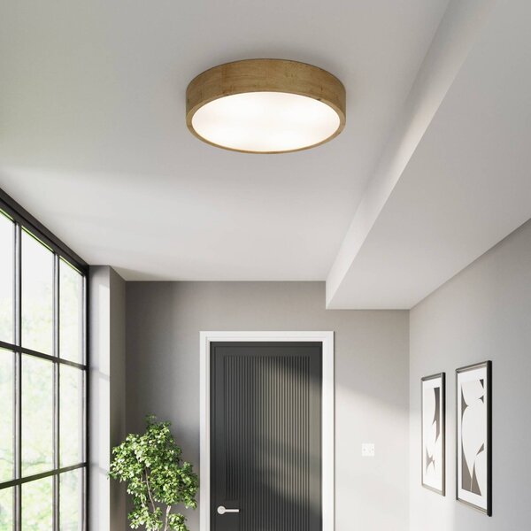 Lampa sufitowa Cleo TEMAR LIGHTING, możliwość ściemniania, jasne drewno, salon / jadalnia, drewno, nowoczesny