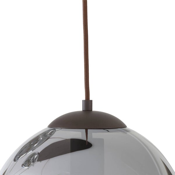 Lampa wisząca szklana Valentina Lindby, możliwość ściemniania, aluminiowy / szary / cynkowy, salon / jadalnia, szkło, design
