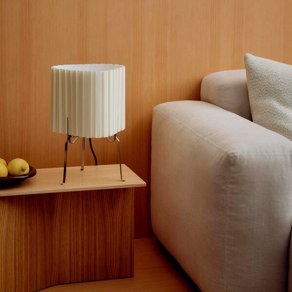 HAY Lampa stołowa Canelé, biały / opal, salon / jadalnia, tkanina / materiał / jedwab, design