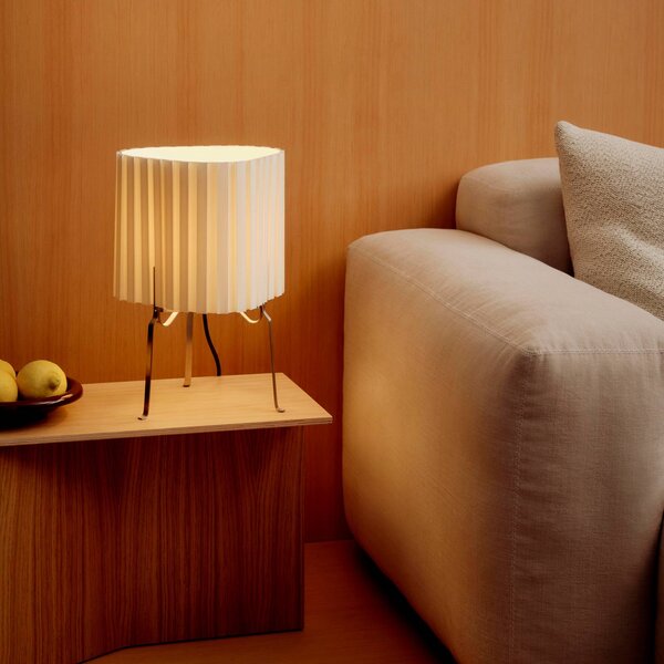 HAY Lampa stołowa Canelé, biały / opal, salon / jadalnia, tkanina / materiał / jedwab, design