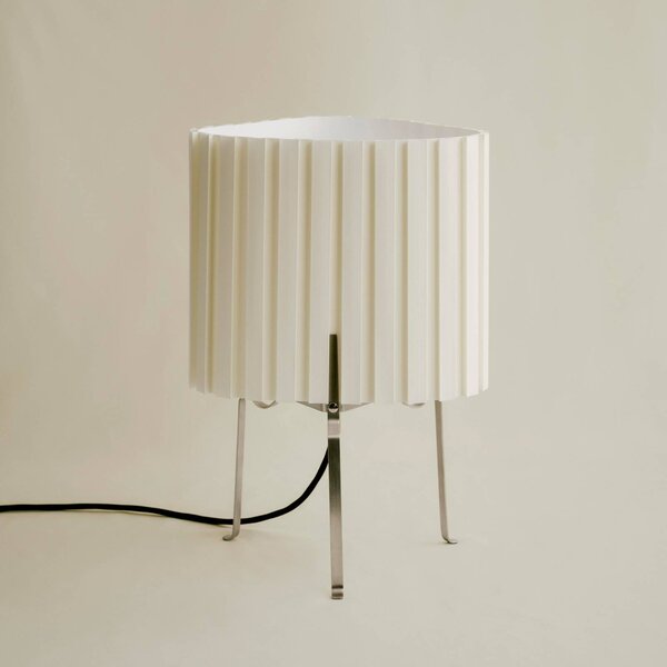 HAY Lampa stołowa Canelé, biały / opal, salon / jadalnia, tkanina / materiał / jedwab, design