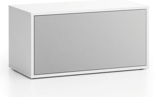Szafka LAYERS niska, uchylna, 800 x 400 x 394 mm, biała/szara