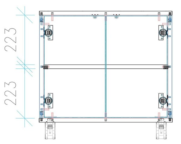 Komoda mobilna LAYERS, krótka, 600 x 400 x 575 mm, biała
