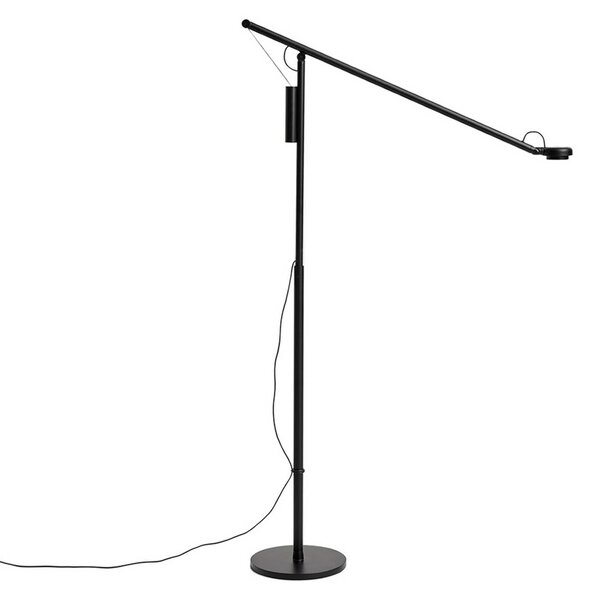 HAY Lampa stojąca Fifty-Fifty, możliwość ściemniania, czarny, salon / jadalnia, aluminium, design