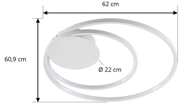 Lampa sufitowa LED Nerwin Lindby, możliwość ściemniania, biały / opal, salon / jadalnia, aluminium, nowoczesny