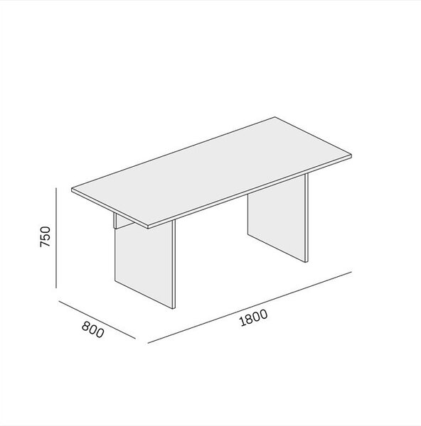 Biurko single SOLID, 180x80 cm, biały