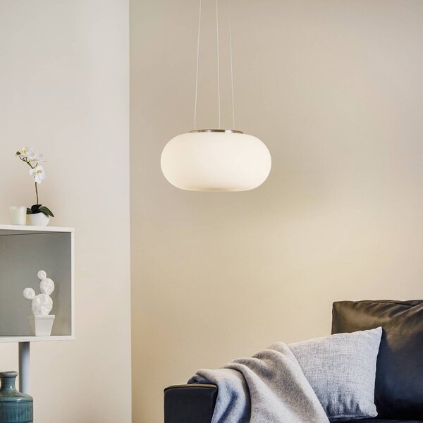 EGLO Lampa wisząca Optica, możliwość ściemniania, biały / opal, salon / jadalnia, szkło, nowoczesny