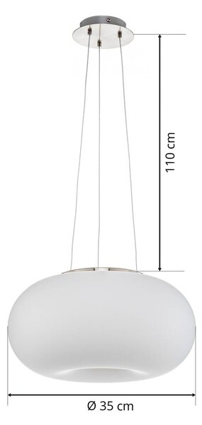 EGLO Lampa wisząca Optica, możliwość ściemniania, biały / opal, salon / jadalnia, szkło, nowoczesny