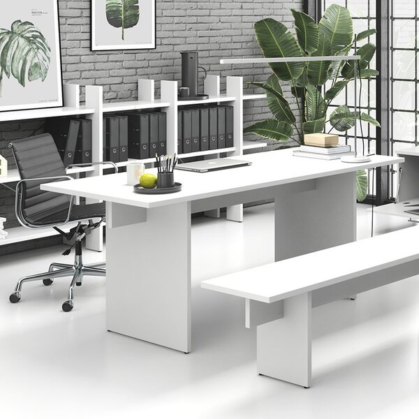 Biurko single SOLID, 180x80 cm, biały