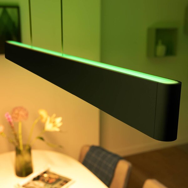Philips Hue Inteligentna lampa wisząca Ensis, możliwość ściemniania, czarny, salon / jadalnia, aluminium, nowoczesny