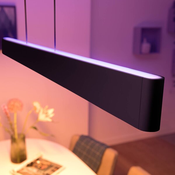 Philips Hue Inteligentna lampa wisząca Ensis, możliwość ściemniania, czarny, salon / jadalnia, aluminium, nowoczesny