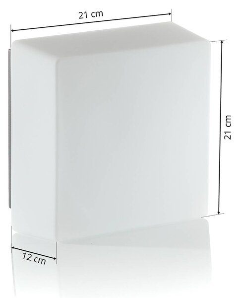 BEGA Moduł 66658K3 kinkiet LED, 21x21 cm Lichtbaustein 66658K3, możliwość ściemniania, biały / opal, aluminium
