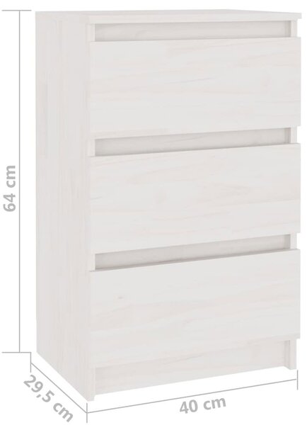 Biała drewniana komoda z 3 szufladami W5-T78