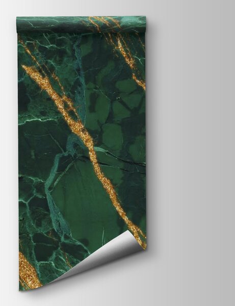 Fototapeta Szmaragdowe żyły przez wypolerowany kamień, Fototapety design, Popularne Fototapety, u00852 - Tapeko.pl
