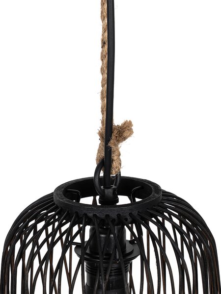 Zewnetrzna Wiejska lampa wisząca zewnętrzna czarna rattan 25 cm - Tatarak Oswietlenie zewnetrzne