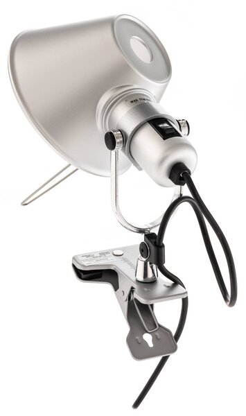 Artemide Lampka z klipsem Tolomeo Pinza, aluminiowy / szary / cynkowy, salon / jadalnia, aluminium, design