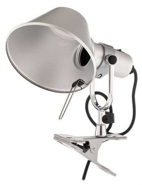 Artemide Lampka z klipsem Tolomeo Pinza, aluminiowy / szary / cynkowy, salon / jadalnia, aluminium, design