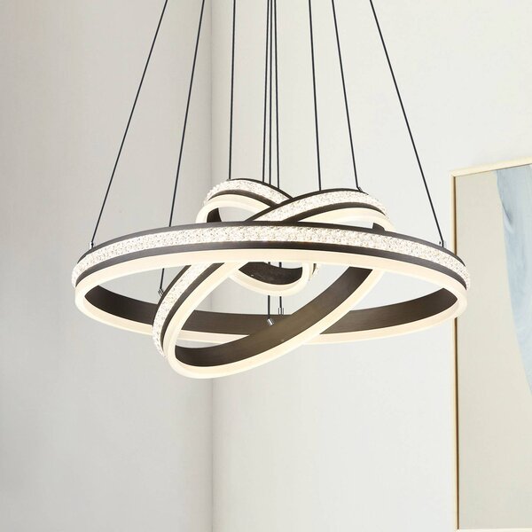 Globo Lampa wisząca Grouni, możliwość ściemniania, aluminiowy / szary / cynkowy, salon / jadalnia, metal, nowoczesny