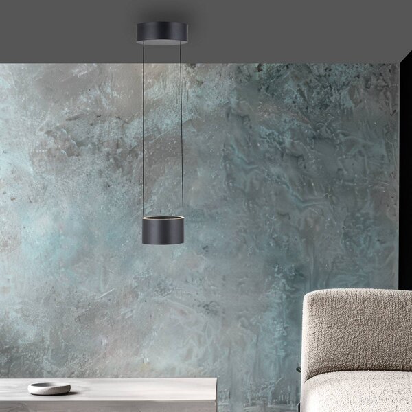 PURE Lampa wisząca Clipse, możliwość ściemniania, aluminiowy / szary / cynkowy, salon / jadalnia, metal, nowoczesny