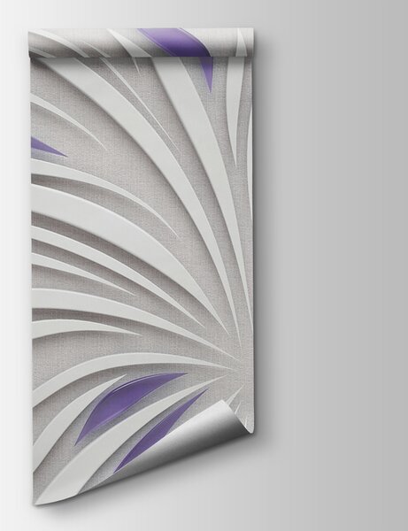 Fototapeta Białe i fioletowe wiry na ścianie, Fototapety 3d, Popularne Fototapety, u06452v3 - Tapeko.pl